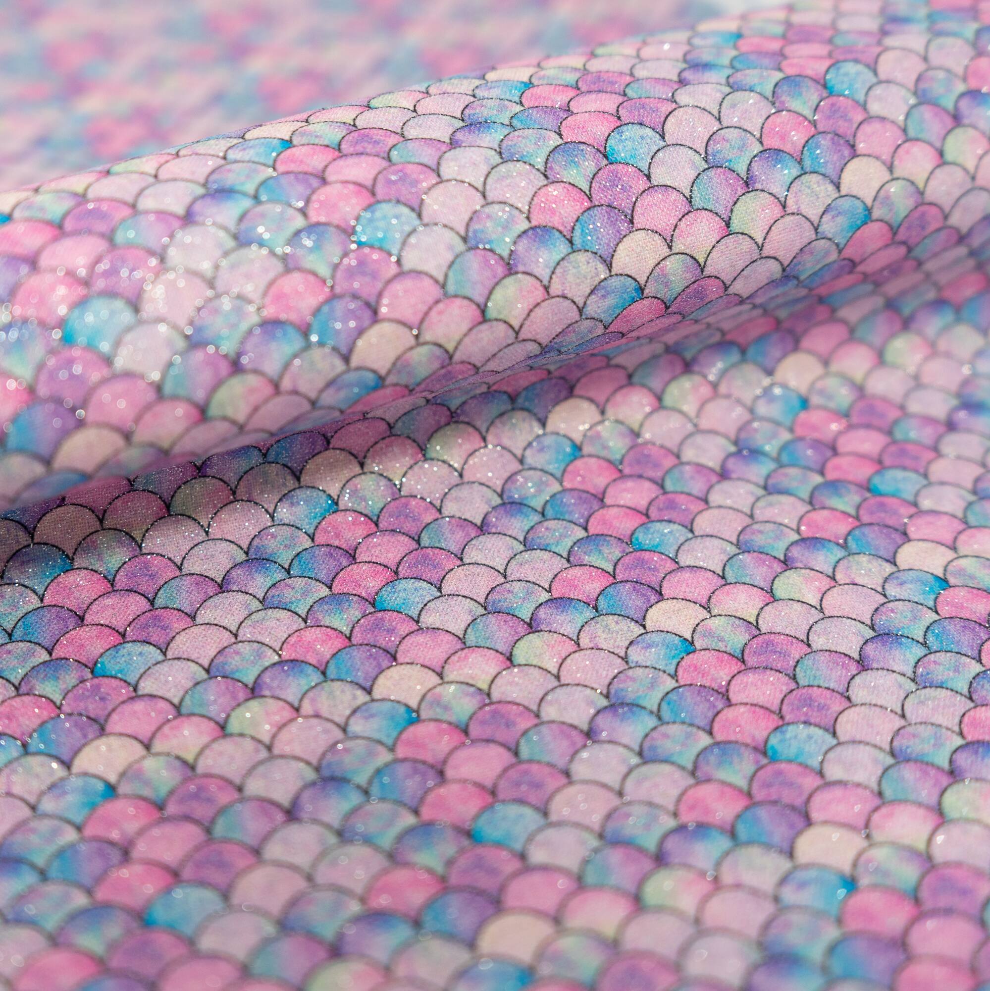 SINGER Mermaids Glitter Print Cotton Fabric